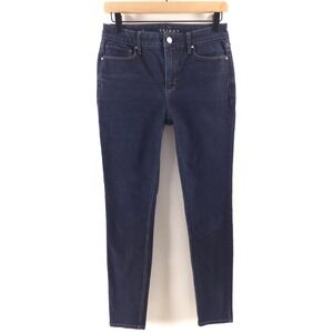 White House Black Market Women Jeans The Skinny Ankle 2 Dark Indigo High Rise
